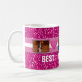 Mug Collage de photos de la coutume 3 du rose | du (Gauche)