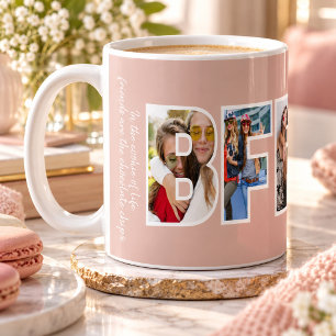 Mug Collage de photos de meilleures amies chic tendanc