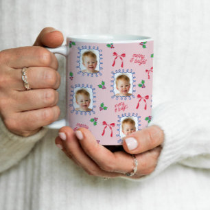 Mug Collage de photos de Noël Baby Face