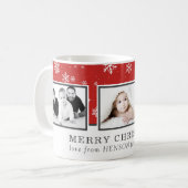 Mug Collage de photos de Noël Famille Rouge (Devant gauche)