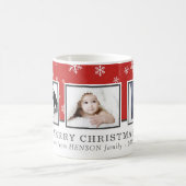 Mug Collage de photos de Noël Famille Rouge (Centre)