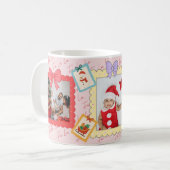 Mug Collage de photos de Noël personnalisé et mignon (Devant gauche)