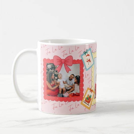 Mug Collage de photos de Noël personnalisé et mignon (Gauche)