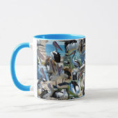 Mug Collage de photos de pélicans, bleu (Gauche)