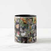 Mug Collage De Photos De Poulets Et De Coqs, (Centre)