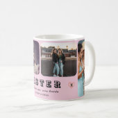 Mug Collage de photos de sœurs – Âges différents, un c (Devant droit)