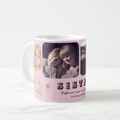Mug Collage de photos de sœurs – Âges différents, un c (Devant gauche)