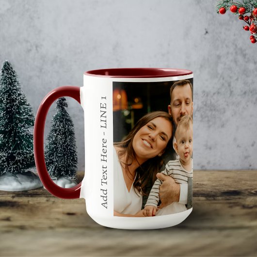 Mug Collage de photos familiales - 2 photos et texte p