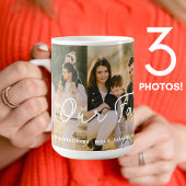 Mug Collage de photos familiales 3 photos Texte person
