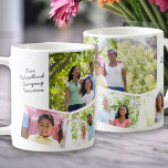 Mug Collage de photos familiales - 5 photos et texte p<br><div class="desc">Personnalisez cette tasse de café avec vos photos préférées de votre réunion familiale ou de vos vacances. Le modèle est configuré pour vous permettre d'ajouter jusqu'à 5 photos. La photo principale sera utilisée comme arrière - plan et les 4 photos restantes seront disposées dans une bande photo zig-zag en bas....</div>