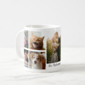 Mug Collage de photos familiales 9 images Monogramme d (Devant gauche)