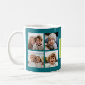 Mug Collage de photos Instagram Monogramme - Bleu et c (Gauche)