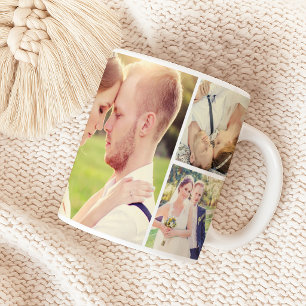 Mug Collage de photos moderne pour souvenir de mariage