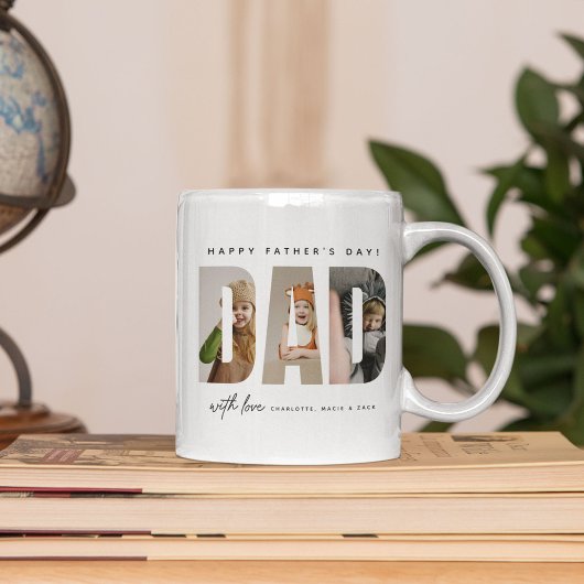 Mug Collage de photos personnalisé Papa tendance