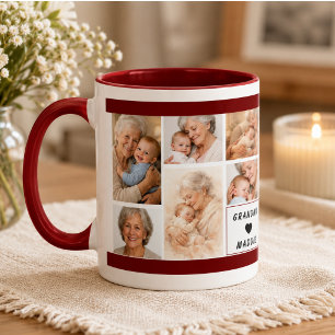 Mug Collage de photos personnalisé pour grand-mère F