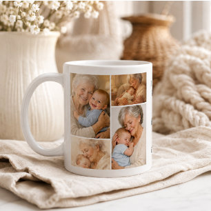 Mug Collage de photos personnalisé pour grand-mère F