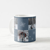 Mug Collage de photos Snowflakes géométriques | Noël (Devant gauche)