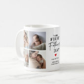 Mug Collage de photos souvenir de première fête des pè (Devant gauche)