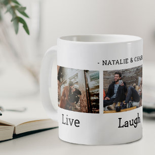 Mug Collage de photos Vivez Riez Aimez
