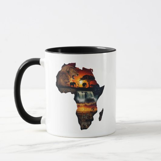 Mug Collage de safari faunique africain (Gauche)