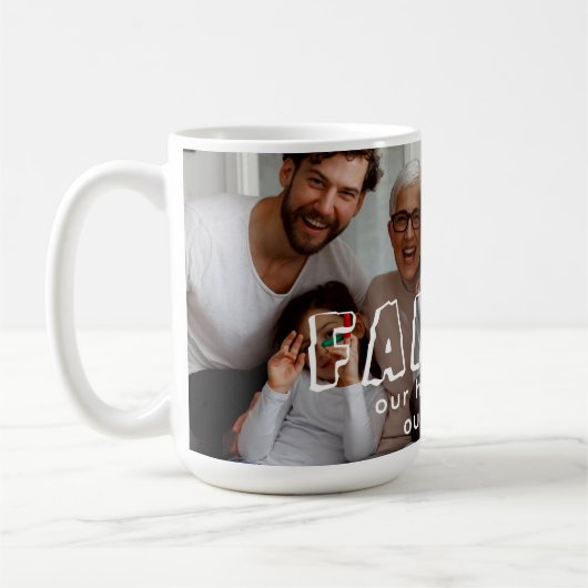 Mug Collage de script familial Chic (Gauche)