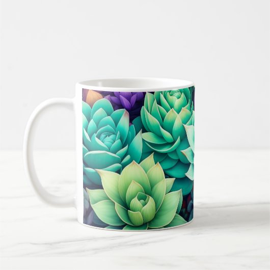 Mug Collage de succulents colorés (Gauche)