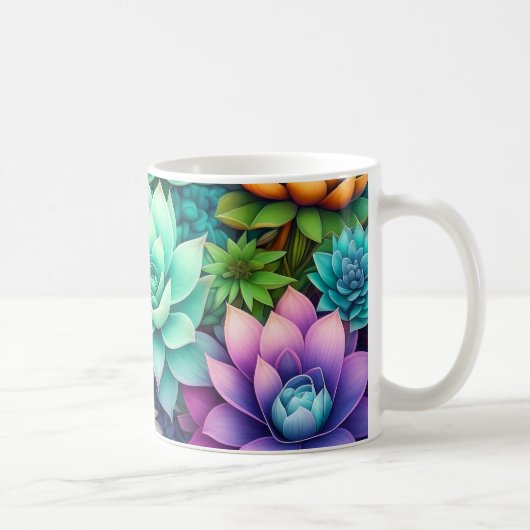 Mug Collage de succulents colorés (Droite)