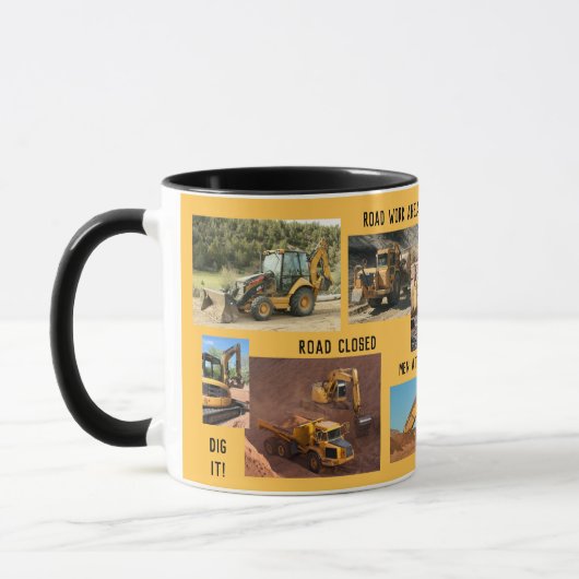 Mug Collage de tracteur de construction (Gauche)