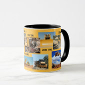 Mug Collage de tracteur de construction (Devant droit)