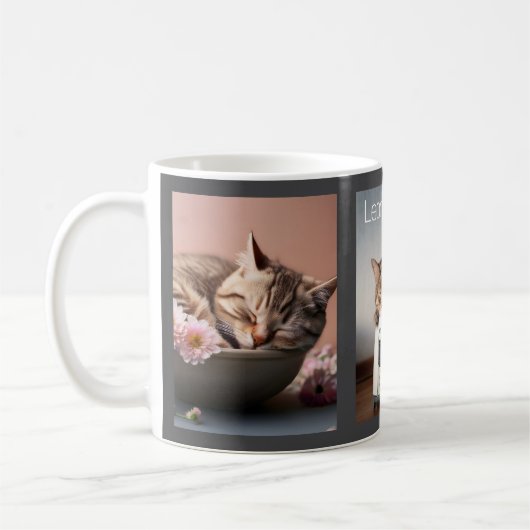 Mug Collage de trois chats (Gauche)