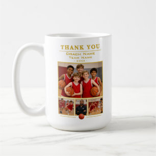 Mug Collage d'équipe de 4 photos pour l'entraîneur de 
