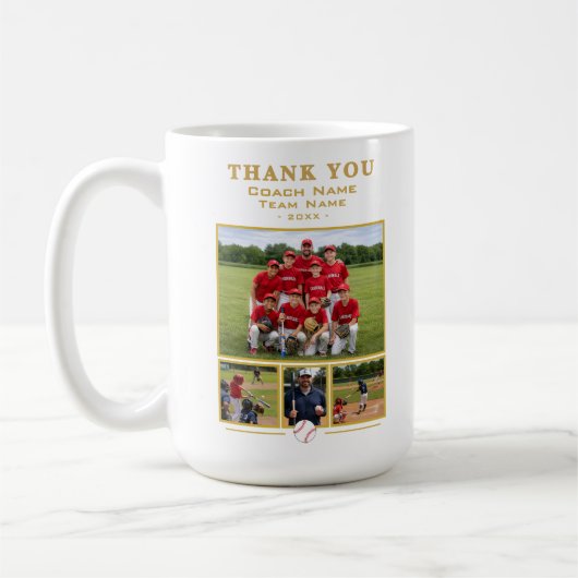 Mug Collage d'équipe de coach de baseball Équipe 4 Pho (Gauche)