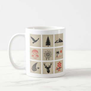 Mug Collage des timbres de nature