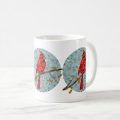Mug Collage d'oiseau cardinal de Noël (Devant droit)