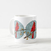 Mug Collage d'oiseau cardinal de Noël (Devant gauche)