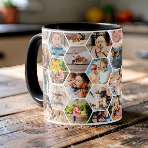 Mug Collage en nid d'abeille Minimaliste Hexagone 40 P