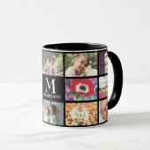 Mug Collage fait sur commande de photo de monogramme (Devant droit)