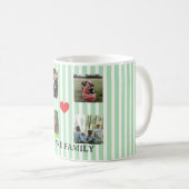 Mug collage familial rayé pastel (Devant droit)