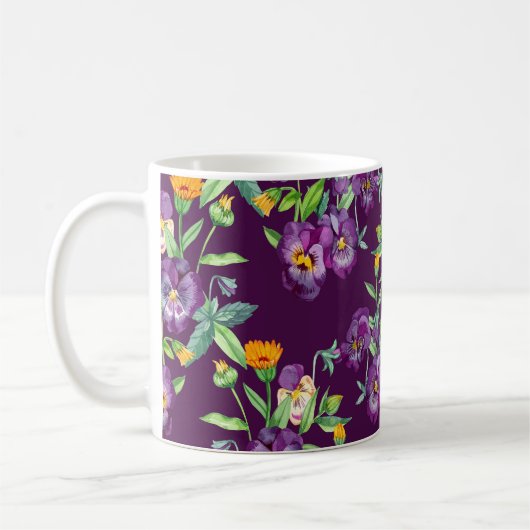 Mug Collage floral, motif transparent, numérique abstr (Gauche)