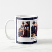Mug Collage Joyeux Noël carreaux Navy Classique (Gauche)