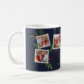 Mug Collage joyeux Noël moderne personnalisé houx (Gauche)