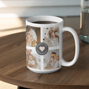 Mug Collage moderne Cadeau photo de famille personnali