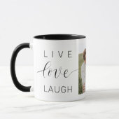 Mug Collage moderne Couple Photo & Live Love Laugh Cad (Gauche)