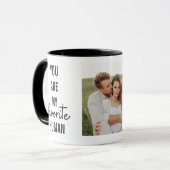 Mug Collage moderne Couple Photo & Romantic Love Citat (Devant gauche)