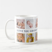 Mug Collage Moderne de 12 Photos Bleu J'Taime Papi (Gauche)