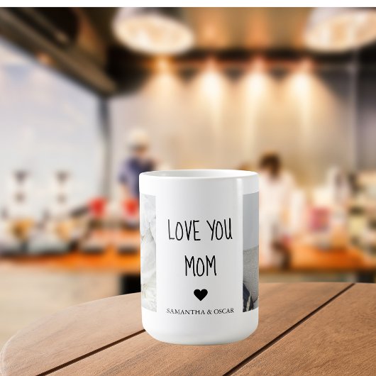 Mug Collage moderne Photo Love You Mom Best Gift
