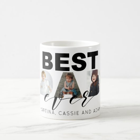 Mug Collage multi de photo de cadeau de fête des pères (Centre)