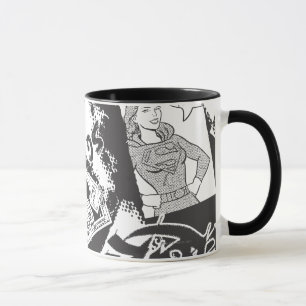 Mug Collage noir et blanc de Supergirl