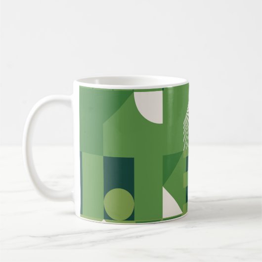 Mug Collage numérique en duotone, éléments géométrique (Gauche)