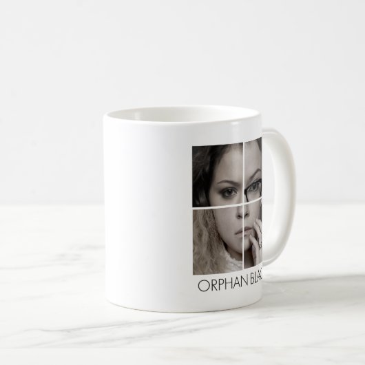 Mug Collage orphelin de clone du noir | (Devant droit)